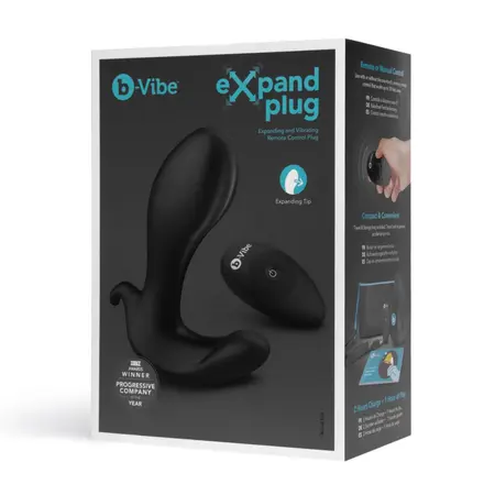 b-Vibe Expand Plug Remote-Controlled Flexible Anal Device Black