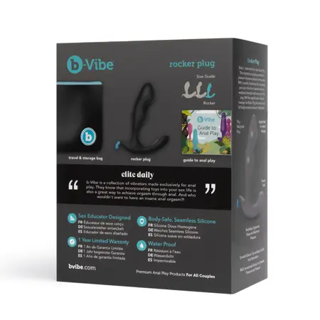 b-Vibe Rocker Plug Weighted Flexible Silicone Comfort 90g Black