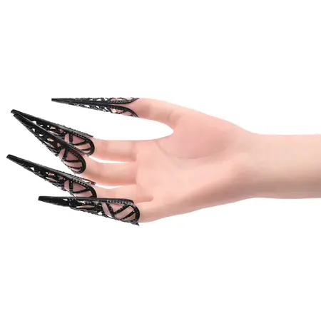 Sportsheets Sensory Fingertips Black - Set of 5, Nickel-Free Alloy