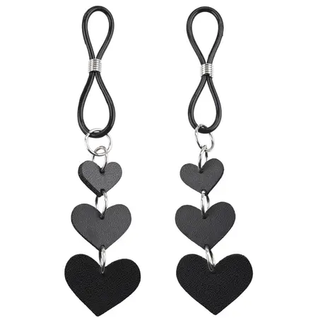 Sportsheets S&M Heart Nipple Ties Adjustable Faux Leather Pink