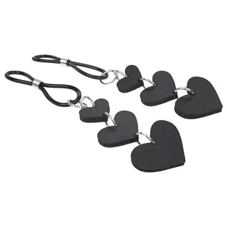 Sportsheets S&M Heart Nipple Ties Adjustable Faux Leather Pink