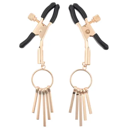 Sportsheets Verge Adjustable Intimate Clamps with Gold Rods, Black/Gold