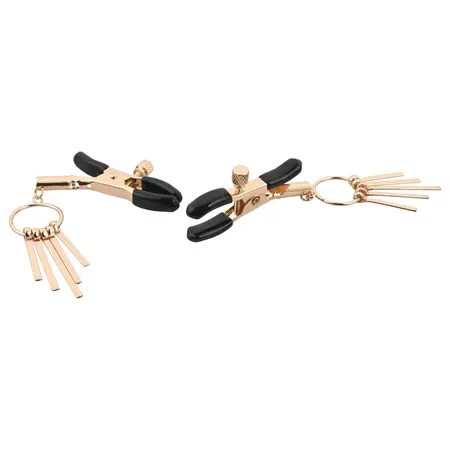 Sportsheets Verge Adjustable Intimate Clamps with Gold Rods, Black/Gold