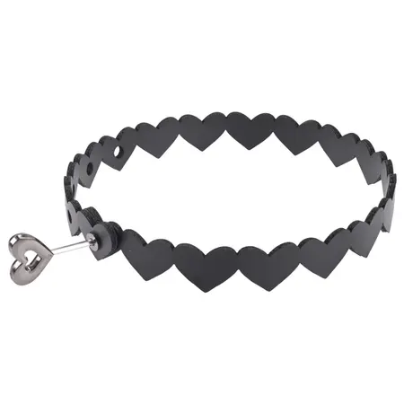 Sportsheets S&M Heart Day Collar Adjustable Faux Leather Choker