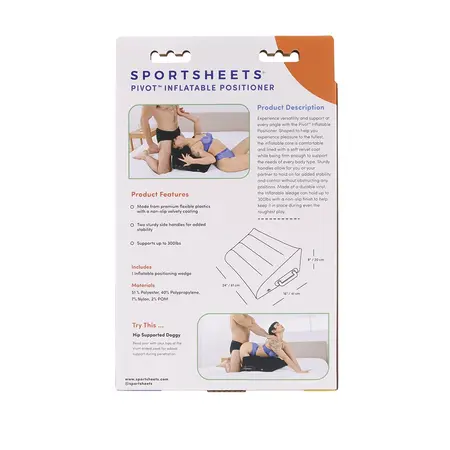 Sportsheets Pivot Inflatable Positioning Wedge with Handles Black