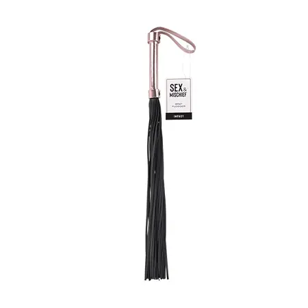 Sportsheets Sex & Mischief Brat Flogger Faux Leather Whip Black