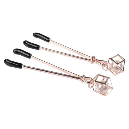 Sportsheets S&M Brat Pearl Adjustable Nipple Clips Rose Gold Finish