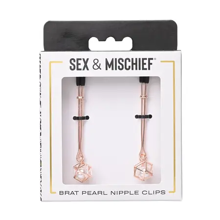 Sportsheets S&M Brat Pearl Adjustable Nipple Clips Rose Gold Finish