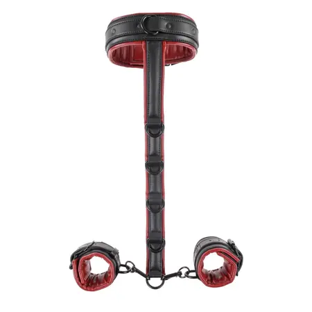 Sportsheets Saffron Adjustable Neck & Wrist Restraint Set, Red-Black