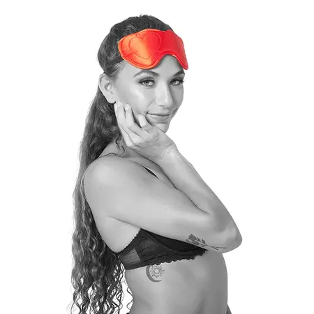 Sportsheets Amor Blindfold Red Satin Double Strap Ergonomic Design