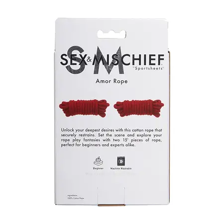 Sportsheets Sex & Mischief Amor Rope 2x4.5m Soft Cotton Black Set