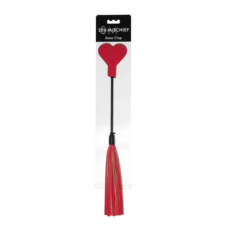 Sportsheets S&M Amor Heart Crop - Red Faux Leather Compact Model