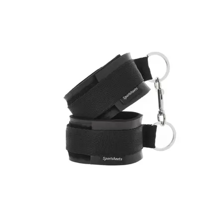 Sportsheets Sports Cuffs Black - Adjustable Neoprene Restraints Set