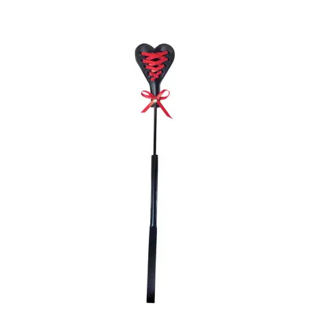 Sportsheets S&M Heart Beat Crop Black-Red - Dual-Sided Impact Tool, 45 cm