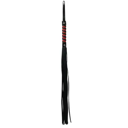 Sportsheets S&M Red Black Stripe Impact Flogger, 81cm, Vegan Leather