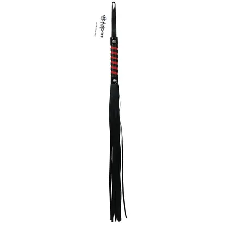 Sportsheets S&M Red Black Stripe Impact Flogger, 81cm, Vegan Leather