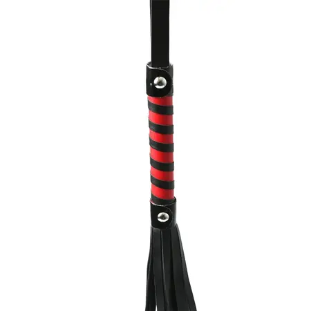 Sportsheets S&M Red Black Stripe Impact Flogger, 81cm, Vegan Leather