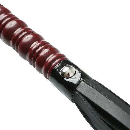 Sportsheets S&M Mahogany Flogger with Faux Leather and Wood Accent 76cm