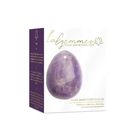La Gemmes Pure Amethyst Yoni Egg S - Natural Crystal, 3x2.5cm