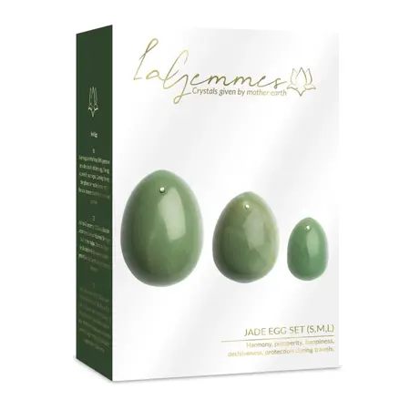 La Gemmes Yoni Egg Set Jade - Natural Wellness Pelvic Floor Trainer 3 Sizes