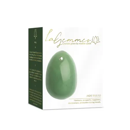 La Gemmes Jade Egg L - Large Natural Jade Pelvic Floor Trainer 5x3.5cm