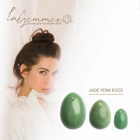 La Gemmes Jade Egg L - Large Natural Jade Pelvic Floor Trainer 5x3.5cm