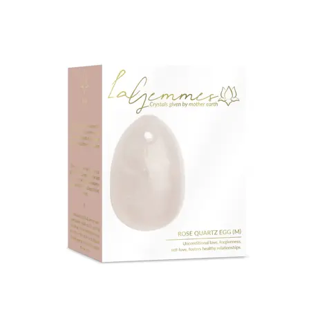 La Gemmes Yoni Egg Medium Rose Quartz - Natural Gemstone Wellness Trainer