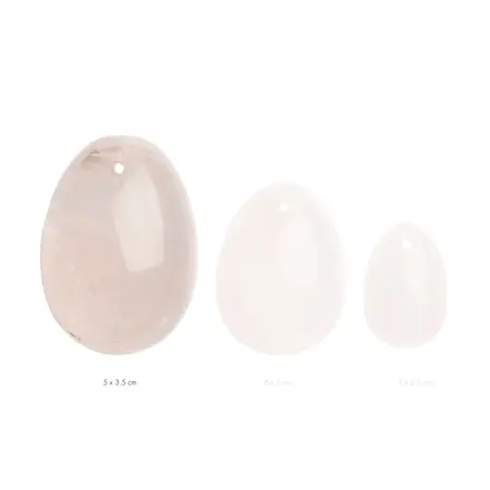 La Gemmes Yoni Egg Rose Quartz L - Natural Gemstone Wellness Trainer 5x3.5cm