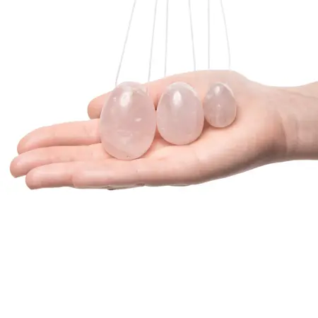La Gemmes Yoni Egg Rose Quartz L - Natural Gemstone Wellness Trainer 5x3.5cm