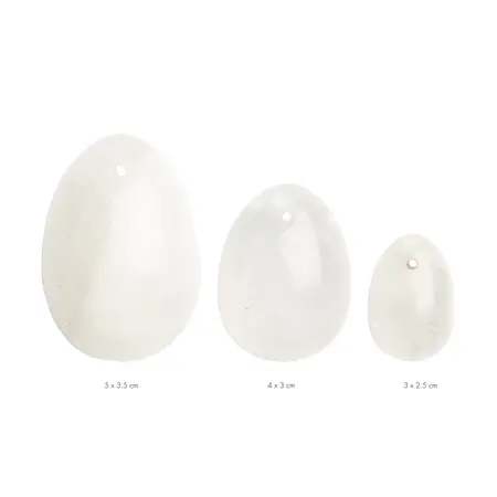 La Gemmes Yoni Egg Set Clear Quartz - Natural Crystal Trio S/M/L