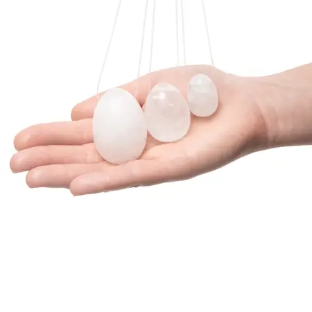 La Gemmes Yoni Egg Set Clear Quartz - Natural Crystal Trio S/M/L