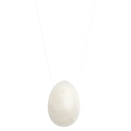 La Gemmes Yoni Egg Medium Clear Quartz - Natural Handcrafted Gemstone 4x3cm