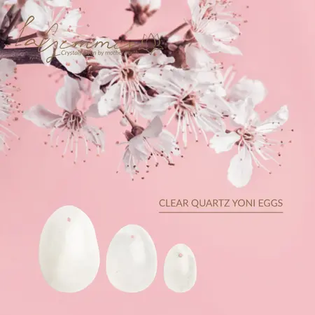 La Gemmes Yoni Egg Clear Quartz L - Natural Crystal Wellness Trainer 5cm