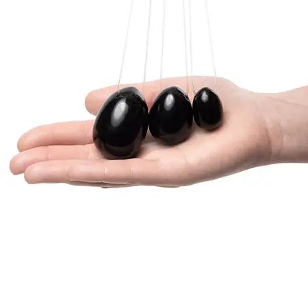 La Gemmes Black Obsidian Yoni Egg S - Natural Gemstone Trainer 3cm