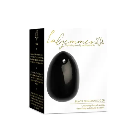 La Gemmes Black Obsidian Yoni Egg S - Natural Gemstone Trainer 3cm
