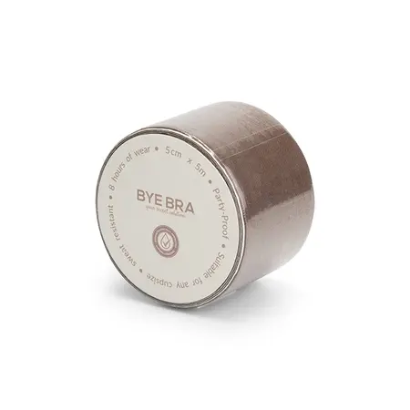 Bye Bra Body Tape Brown - Extra-Wide, Hypoallergenic, 5cm x 5m Roll