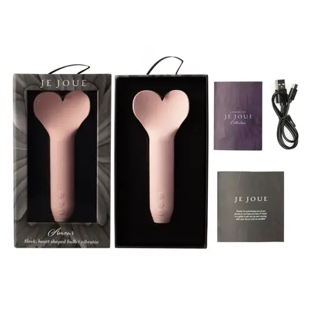 Je Joue Amour Pale Heart-Shaped Intimate Bullet, USB Rechargeable, Silicone