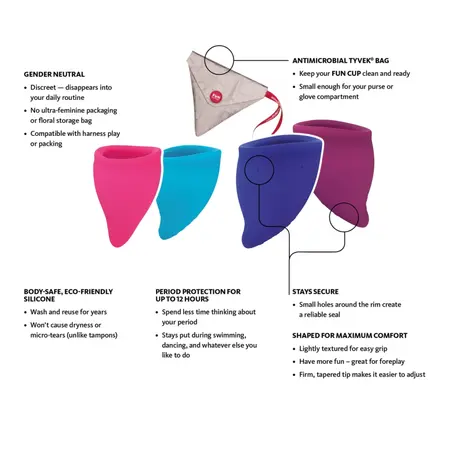 Fun Factory Fun Cup Kit Pink & Ultramarine - Dual Size Menstrual Cups