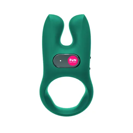 Fun Factory NOS Deep Sea Blue Vibrating Intimacy Ring, Dual Motors, Silicone