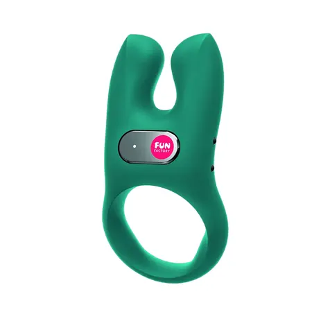 Fun Factory NOS Deep Sea Blue Vibrating Intimacy Ring, Dual Motors, Silicone