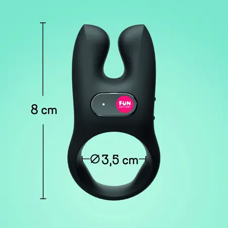 Fun Factory NOS Black - Dual Motor Rechargeable Intimate Ring