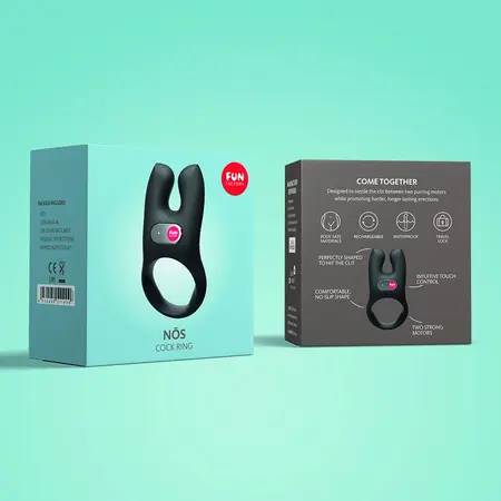 Fun Factory NOS Black - Dual Motor Rechargeable Intimate Ring