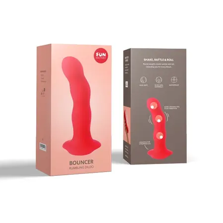 Fun Factory Bouncer Red - Silicone Model with Weighted Motion Balls 18cm
