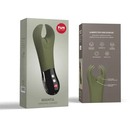Fun Factory Manta Deep Green & Black Intimate Vibrating Device 18cm