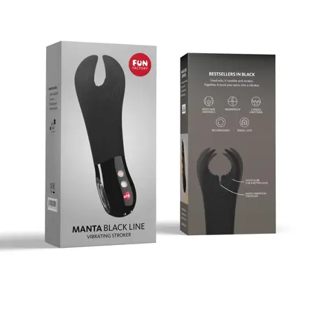 Fun Factory Manta Black - Rechargeable Vibrating Intimate Device 18cm