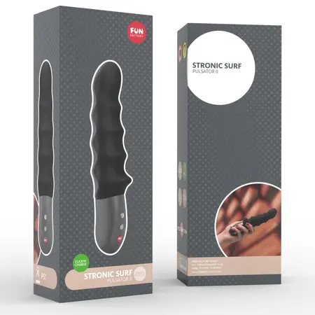 Fun Factory Stronic Surf II Black - Pulsator, Slim Ergonomic Design, 20.3 cm