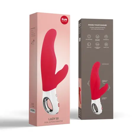 Fun Factory Lady Bi Intimate Dual-Motor Silicone Device Red 22.1cm