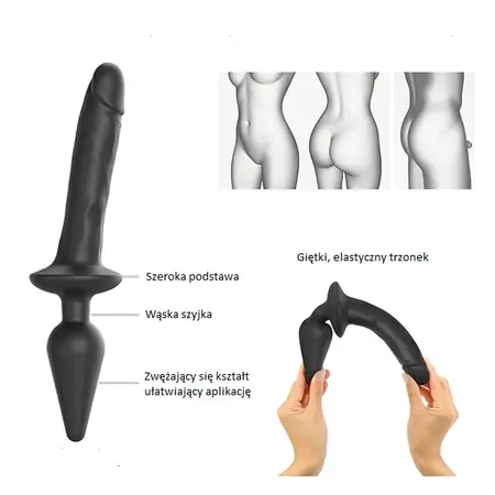 Strap-On-Me Switch Plug-in Intimate Device Black Size S Silicone