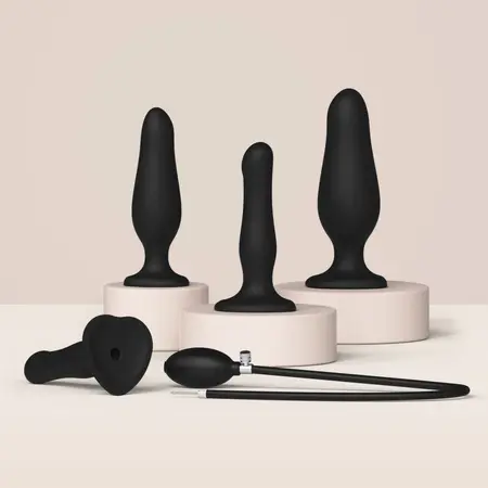 Strap-On-Me Inflatable Plug Black - Adjustable Size, Liquid Silicone