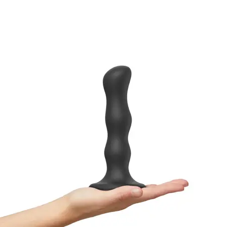 Strap-On-Me Dildo Geisha Ball Black M - Liquid Silicone, Rotating Beads